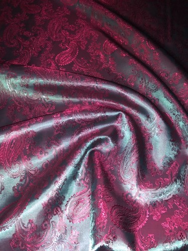 Stunning Two Tone Self Print Paisley Design Jacquard Fabric 58”Wide Dress Lining - Picture 40 of 65