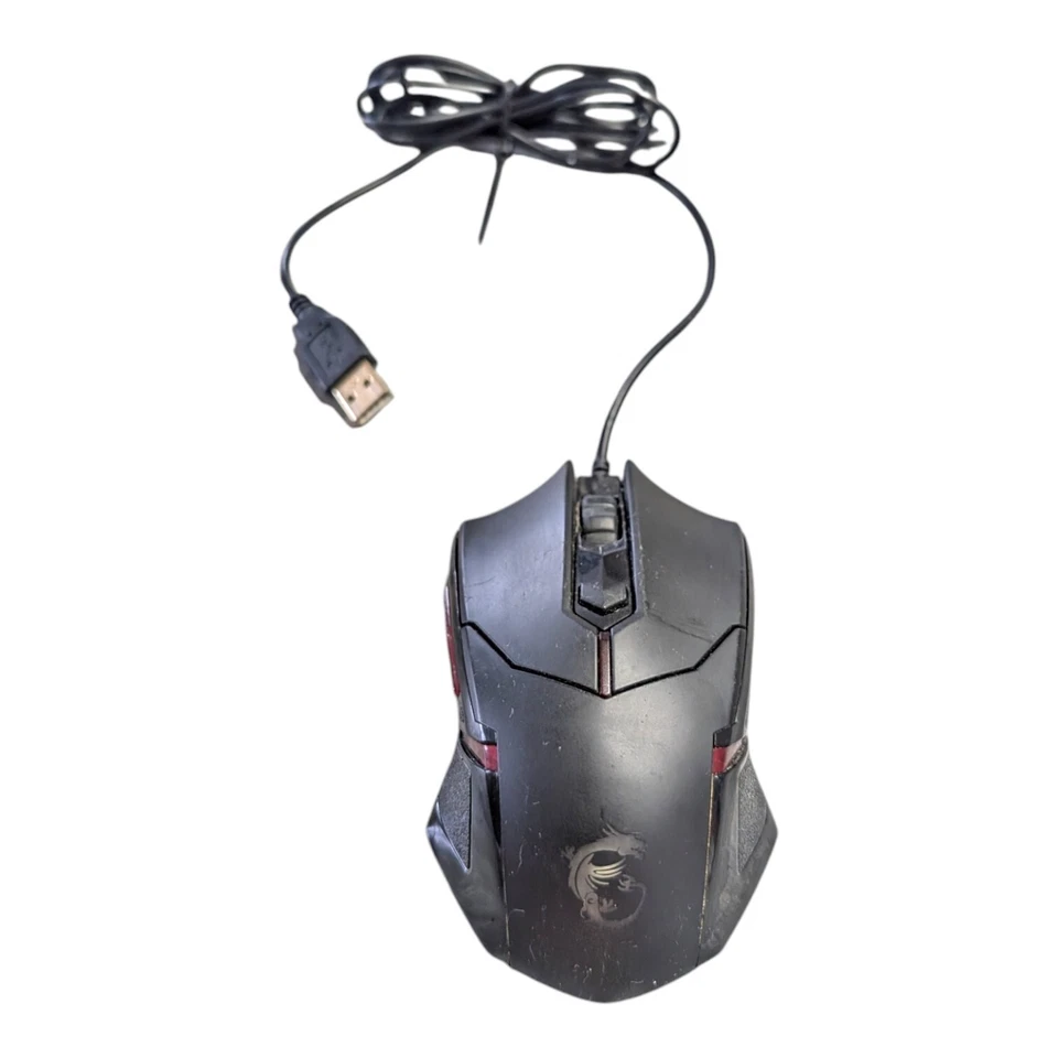 MSI Interceptor DS B1 Gaming Mouse - Red LED 5-Button - Tested Working - Image 3 of 4