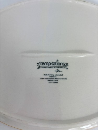 Temptations Old World Yellow Set Of 2 Oval Hot Plates KFI-725556 12in & 10in - Picture 5 of 9
