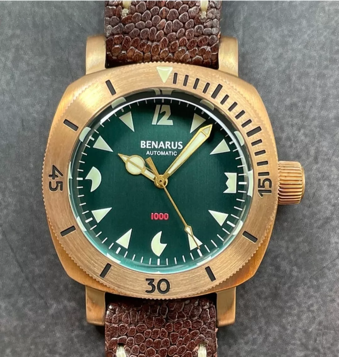 Benarus Moray Dive Watch 38 Moray bronze brushed teal Shipped from