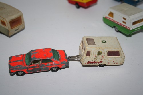 LOT MAJORETTE CAMPING CAR CHRYSLER 180 CARAVAN REMORQUE VOITURE JOUETS ANCIENS - Photo 4/7