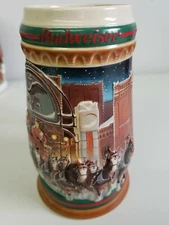 Anheuser-Busch CS313 1997 Holiday Stein Home for the Holidays Christmas