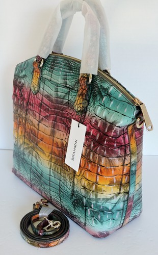 Brahmin große Duxbury Luau mehrfarbige Melbourne geprägte Ledertasche neu mit Etikett - Bild 3 von 10