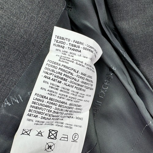 Armani Exchange Mens Slim Fit Solid Wool Blend Suit Jacket Med Gray 40R - Picture 7 of 7