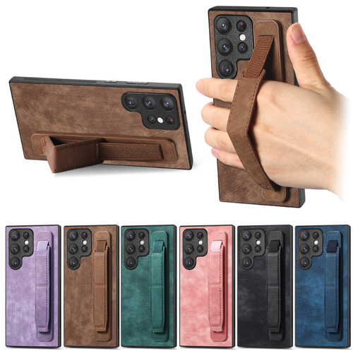 For Samsung Galaxy S23 S22 S21 Note20 Frosted Wrist Strap Shockproof Phone Case