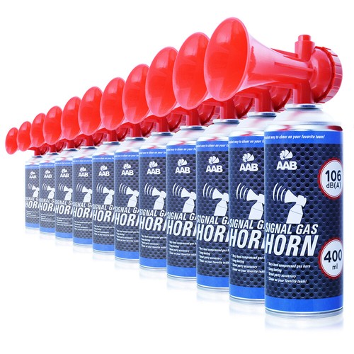 11 x AAB SIGNAL GAS HORN 400ml - LUFTDRUCKFAN-FARE, LUFT-HUPE, DRUCKLUFT-TRÖTE - Bild 2 von 9