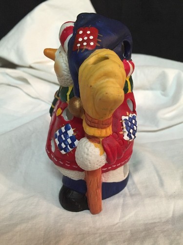Resin Christmas Holiday Winter Snowman Votive Candle Holder 5"x4" - Picture 2 of 8
