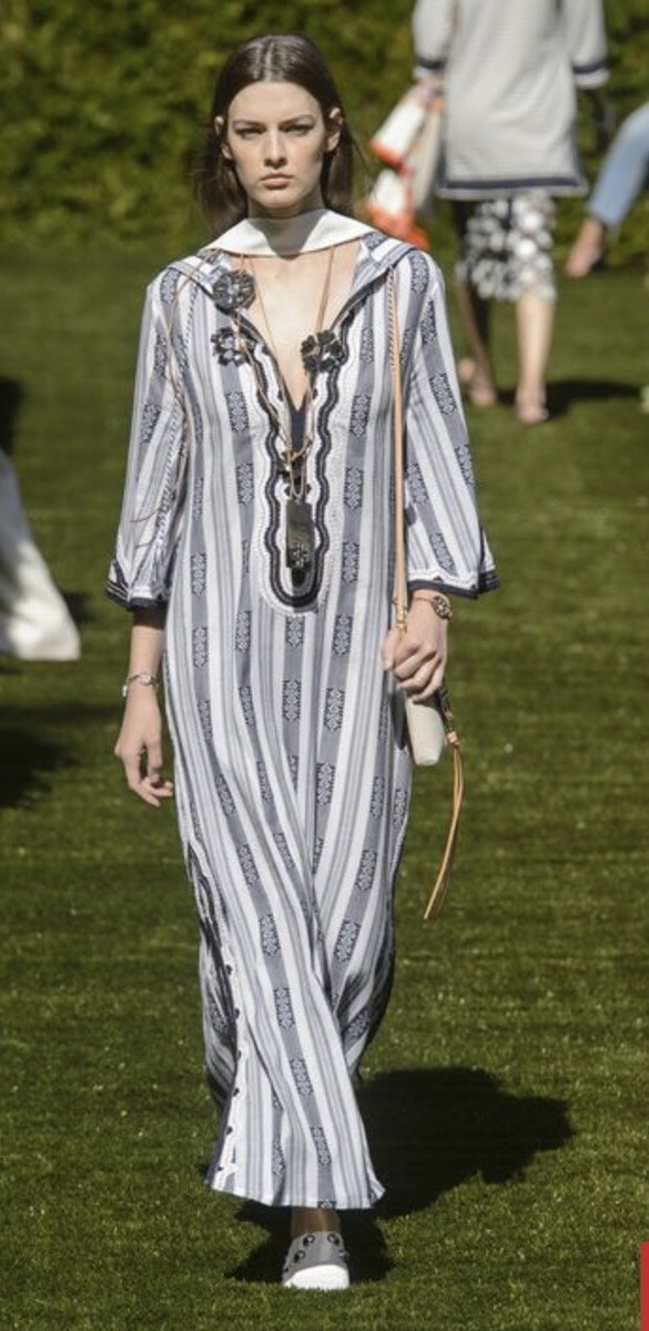 Tory Burch $548 Runway Corbin Caftan Hooded Tunic Dress XS