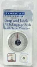 Travelon Stop & Lock 75 lb Luggage Scale with Tape Measure Travel Scale
