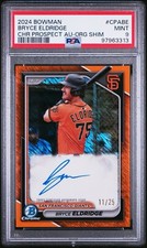 Bryce Eldridge 2024 Bowman Chrome Prospect Auto Orange Shimmer /25 PSA 10 #CPABE