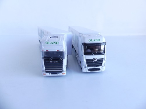 1:87 / 2 CAMIONS + REMORQUES MARQUAGE PERSONNALISE FRANCAIS TRANSPORT OLANO - Picture 4 of 4
