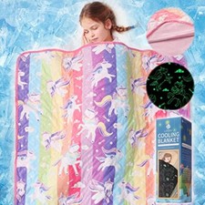 Cooling Blankets for Hot Sleepers, Glow in The Dark D-cooling Unicorn Blanket