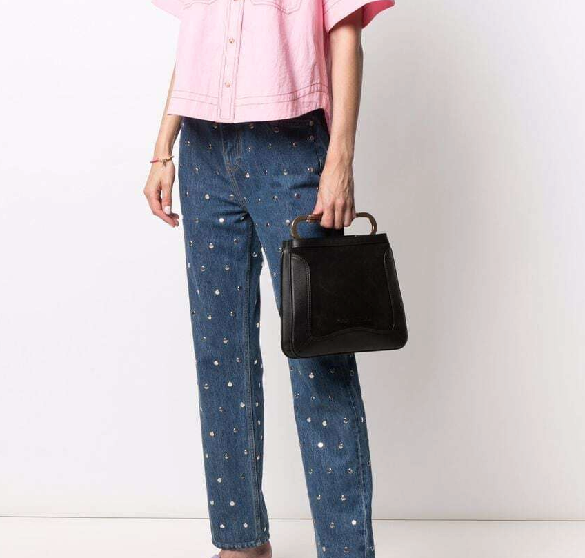 SEE BY CHLOE Ella Medium Leather Shoulder Bag in Black MSRP$604