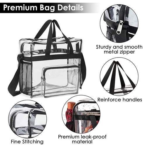 Clear Shoulder Crossbody Bag Stadium Approved See Through Transparent Handbag - Picture 5 of 14