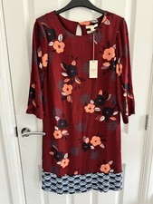 White Stuff Burgundy Printed Dress Size UK 6 BNWT