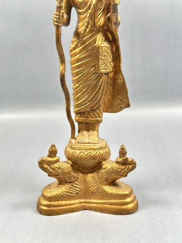 VINTAGE THAI PATINATED Metal CHIANG RUNG STYLE STANDING BUDDHA STATUE - Picture 4 of 13