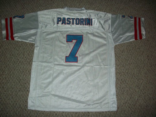 Dan Pastorini unsigniertes individuelles weißes Houston genähtes neues Fußballtrikot Größen S-3XL - Bild 1 von 2