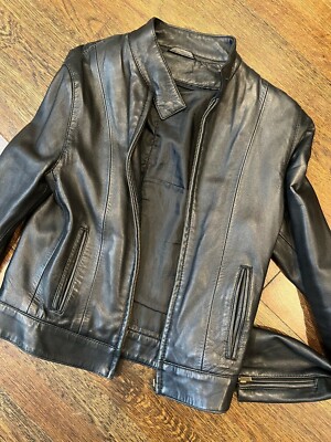 Echtes Leder Futter Woman s Black Leather size S
