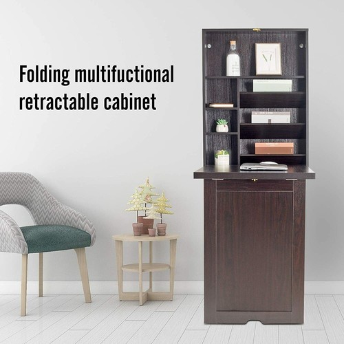 Estantes de almacenamiento de gabinete plegables para mesa de escritura de escritorio de computadora flotante - Imagen 15 de 15