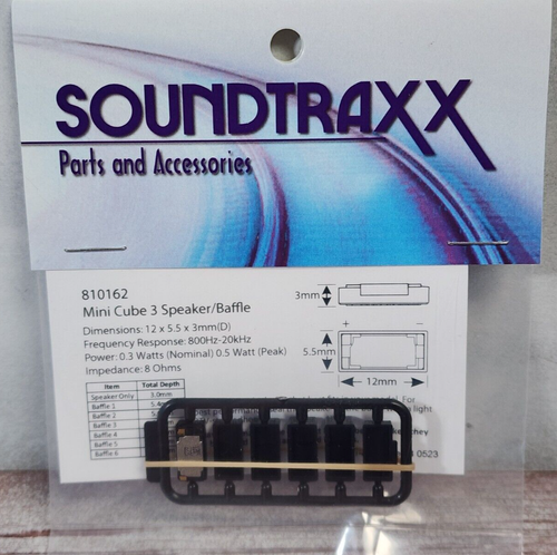 Soundtraxx 810162 Mini Cube 3 Deflettore Altoparlante 8 Ohm, .3 W, 12,5 x 5,5 x 3 mm - Foto 1 di 2
