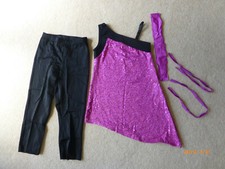 COSTUME GALLERY Girls Dance Recital Costume Pink Fuchsia Sequins 12396 sz.LC EUC