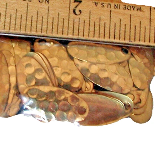 50 SWING SPINNER BLADES #0 HAMMERED BRASS ;USA;WORM RIG,SWISS LURES,SPINNERS