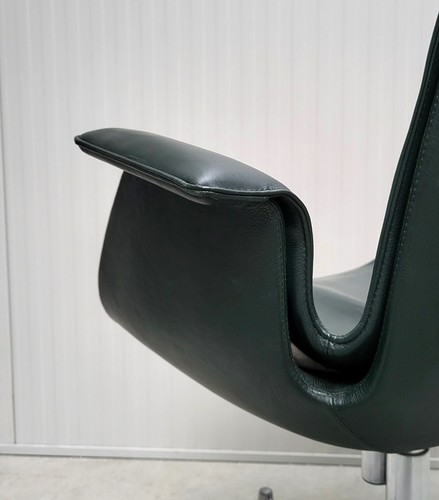 1x Kastholm FK6725 BIRD Chair Tulip Bürostuhl Walter KNOLL Leder GRÜN - Bild 8 von 11