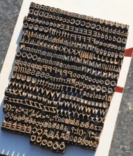 Bookbinding Brass Type set 0.18" embossing gold finishing leather gilding gold