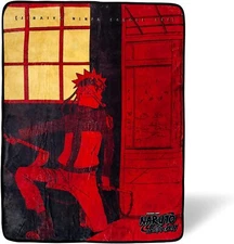 (Missing Packaging) Naruto: Shippuden Ninja Throw Blanket Just Funky 45" x 60"
