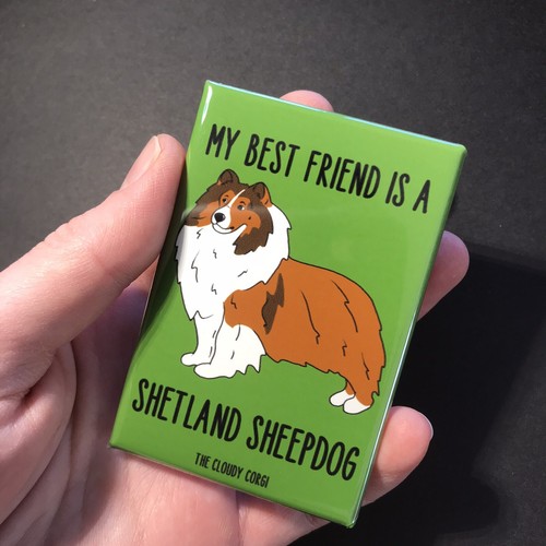 Shetland Sheepdog Sheltie Dog Magnet Best Friend Cartoon Pet Art Gifts and Decor - Picture 10 of 12