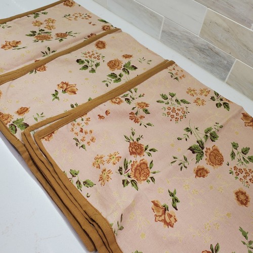 ABC Carpet & Home Cloth Napkins 100% India Cotton Apricot Salmon Floral Pattern - Picture 20 of 24
