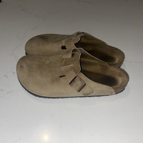 Birkenstock Boston Suede Clogs Womens Taupe Norma… - image 1