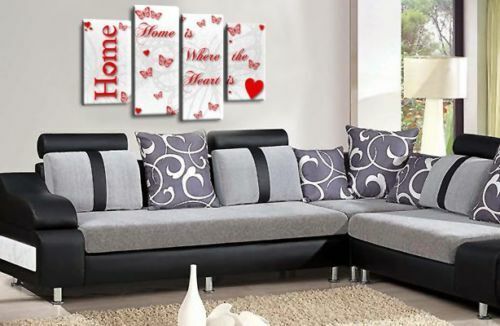 Large Family Love Quote Art Print Red White Framed Split Wall Canvas Picture - Picture 2 of 6