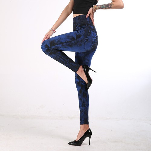High Waist Women's Denim Jean Leggings Slim Stretch Pencil Jegging Elastic Pants - Picture 14 of 24