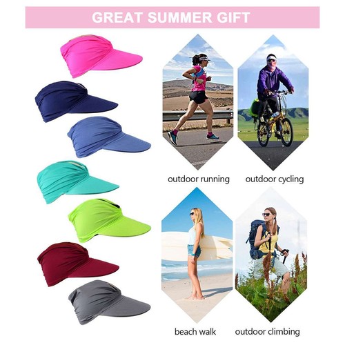Womens Sun Visor Hat Wide Brim Summer UV Protection Beach Sport Golf Cap NEW - Bild 8 von 19