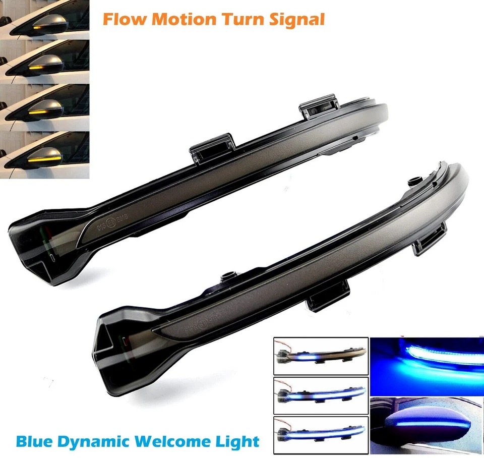 Sequential LED Side Mirror BlinkerTurn Signal Light forVW Golf Jetta MK7 GTI GLI - Imagem 2 de 4