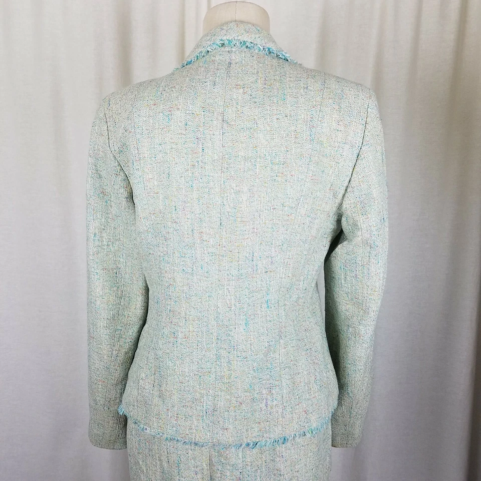 Garfield Marks Gabrielle Chaqueta Flecos Falda Traje Conjunto Blazer Mujer 4 6 Seda Foto 3 de 4