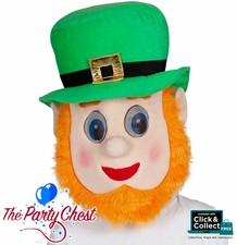 Irish Leprechaun Jumbo Head Mask Adults Fancy Dress