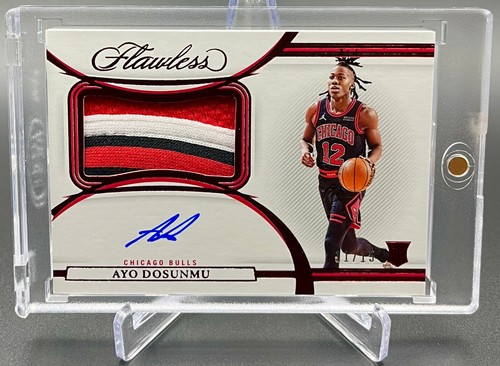2021-22 Ayo Dosunmu /15 Flawless Ruby RPA 3-Color Patch On Card Auto RC Rookie - Bild 1 von 6