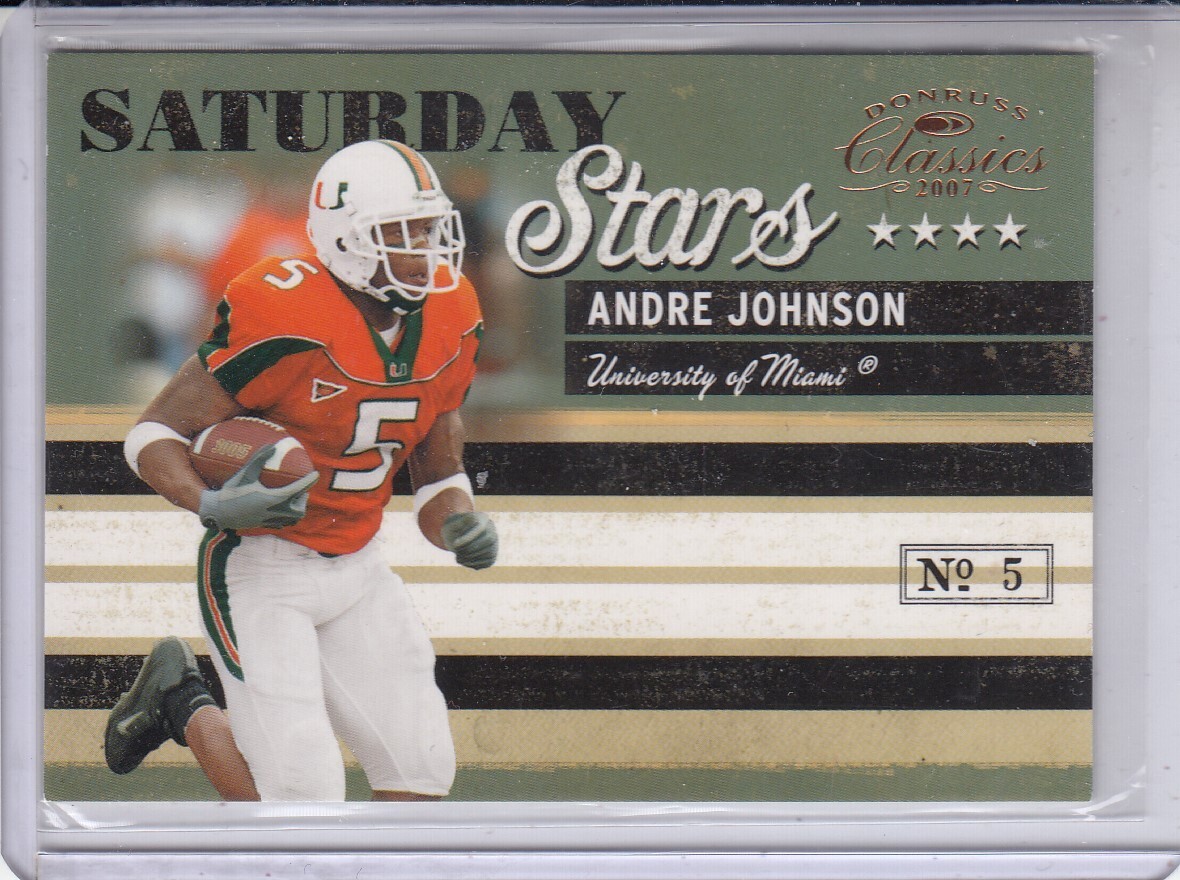 ANDRE JOHNSON 2007 Donruss Classics Saturday Stars Bronze 760/1000 Hurricanes
