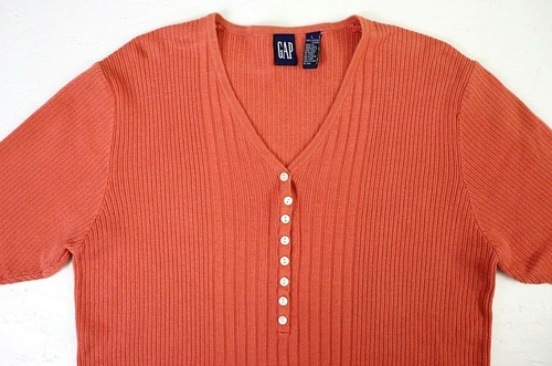 Gap Women's Top Shirt L Large 100% Cotton Front Buttons Stretch - Picture 3 of 9