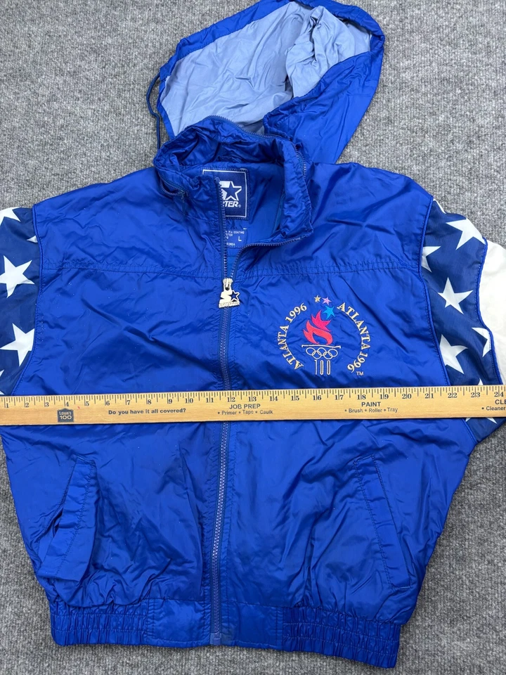 Chaqueta De Colección Starter 96 Juegos Olímpicos de Atlanta Adulto Grande Cremallera Completa Equipo Con Capucha EE. UU. Foto 4 de 4