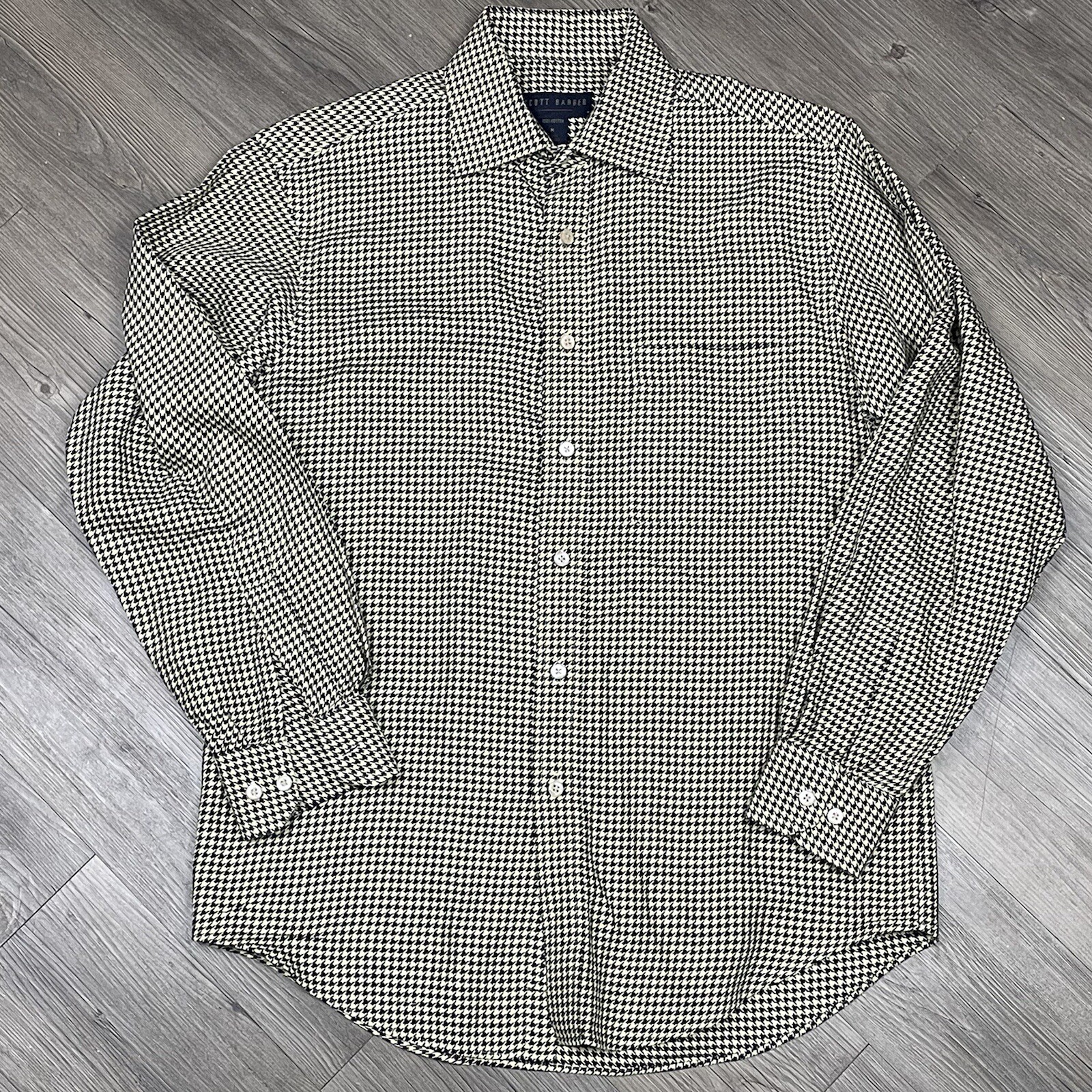 Scott Barber Houndstooth Button Down - image 3