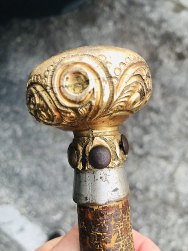 Antique Victorian Presentation Cane Walking Stick engraved Monogrammed M - Picture 2 of 20