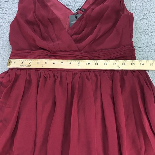 Ever Pretty Kleid Damen 10 Burgund Chiffon Homecoming Cocktail Plisseekleid - Bild 6 von 8