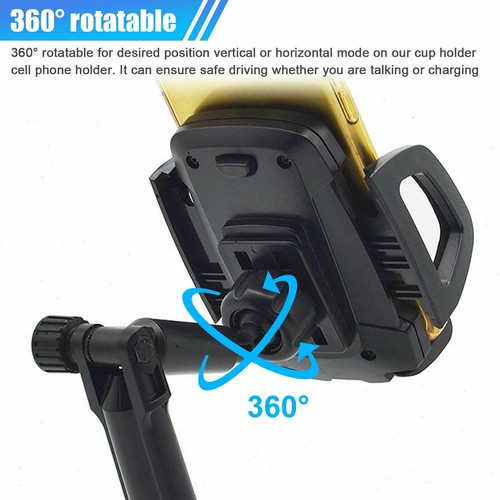 Universal Adjustable Phone Mount Stand 360°Car Cup Holder Cradle For Cell Phone - Picture 4 of 9
