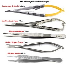 Kit per Microchirurgia Strumenti Chirurgici Porta Aghi Pinzetta DeBakey Adson CE
