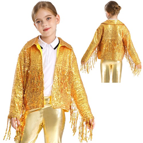 Kids Girls Coat Cowgirl Jacket Performance Outwear Blazer Carnival Birthday - Picture 7 of 58