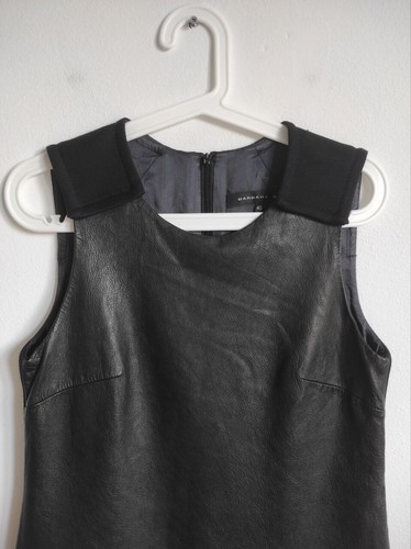 Barbara Bui Shift Leather Combinatore Pinafore Dress Size 40 - Picture 3 of 10