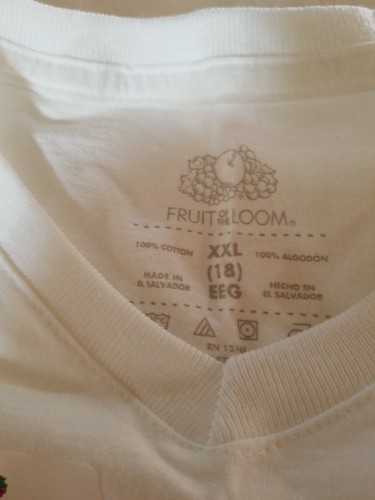 Fruit of the Loom Boys V-Neck Tees-XXL (18) WHITE~Brand New with tags. - 第 2/3 張圖片